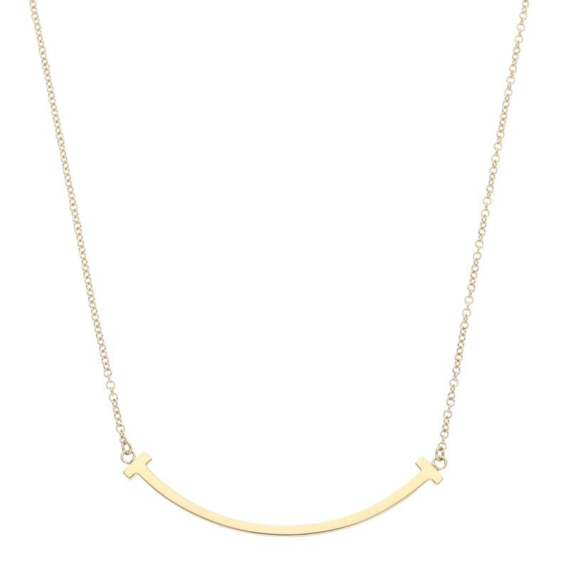 Tiffany & Co T-smile 18K Yellow Goldnecklace Men's