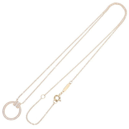 Tiffany & Co T Diamond 18K Pink Gold Pavé Diamond Necklace Men's