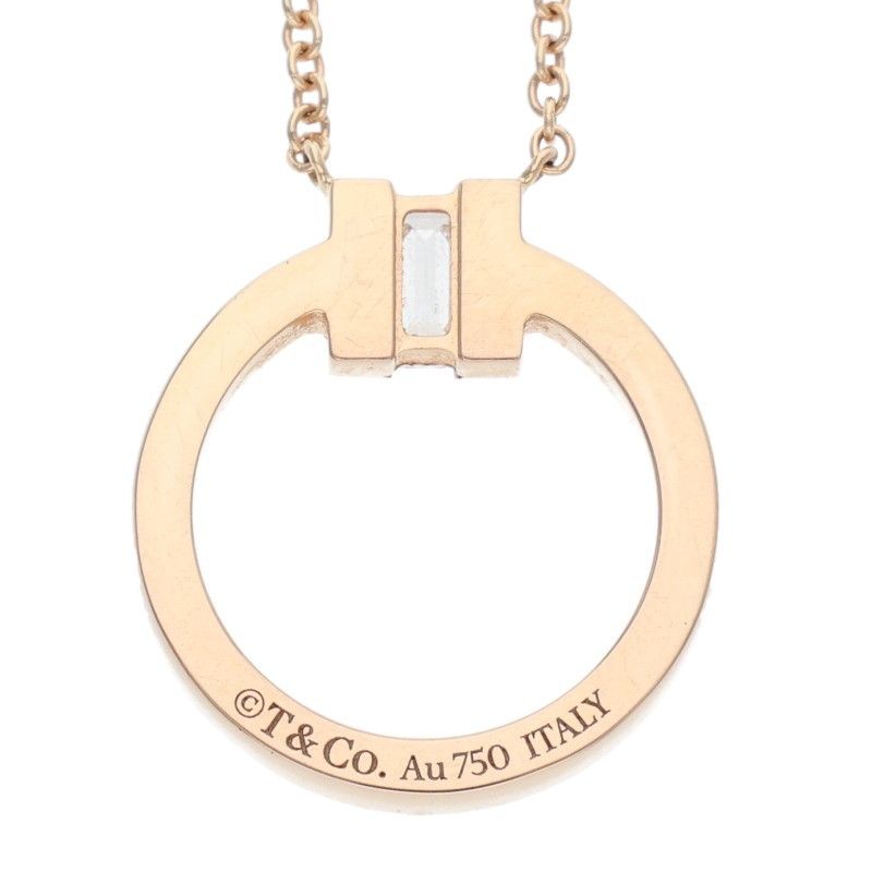 Tiffany & Co T Diamond 18K Pink Gold Pavé Diamond Necklace Men's