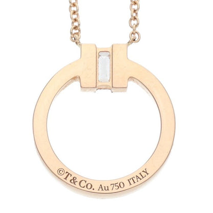 Tiffany & Co T Diamond 18K Pink Gold Pavé Diamond Necklace Men's