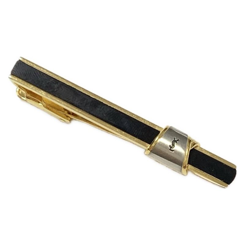 Yvessaint Laurent Necktie Pin - Gold Black And Silver
