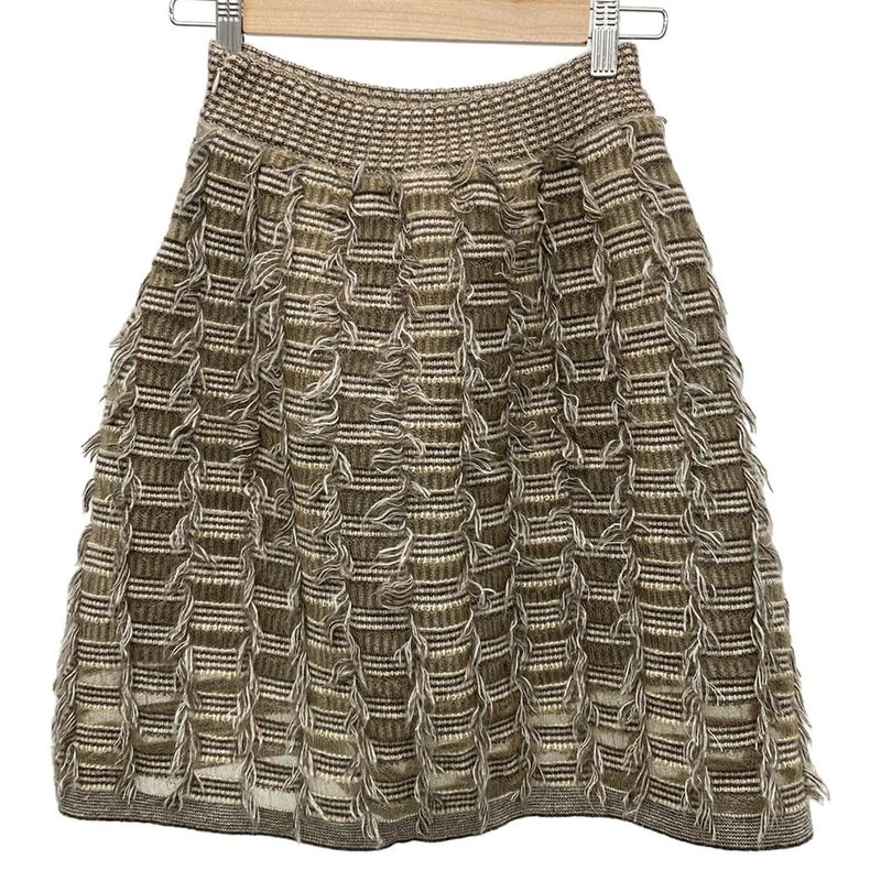 Chanel Skirt Size 34 S Women - P52875 Grey Beige Knee Length / 2015