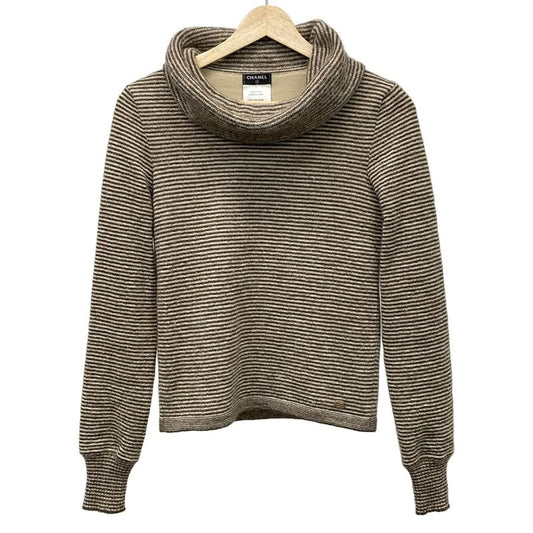 Chanel Long Sleeved Sweater Size 36 S Women - P52783 Grey Beige And White