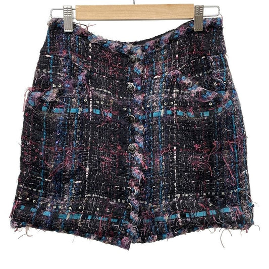 Chanel Rolled Skirt Size 36 S Women - P29863 Purple X Multi Mini/tweed