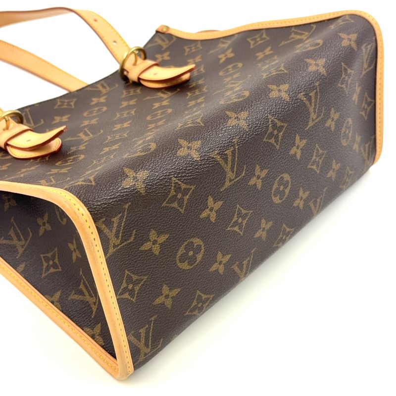 Louis Vuitton Popincourt O Monogram Leather × PVC Brown Tote Bag Gold M40007