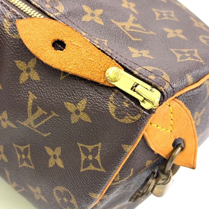 Louis Vuitton Speedy 35 Monogram Leather X PVC Brown Handbag Gold M41524