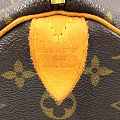 Louis Vuitton Speedy 35 Monogram Leather X PVC Brown Handbag Gold M41524