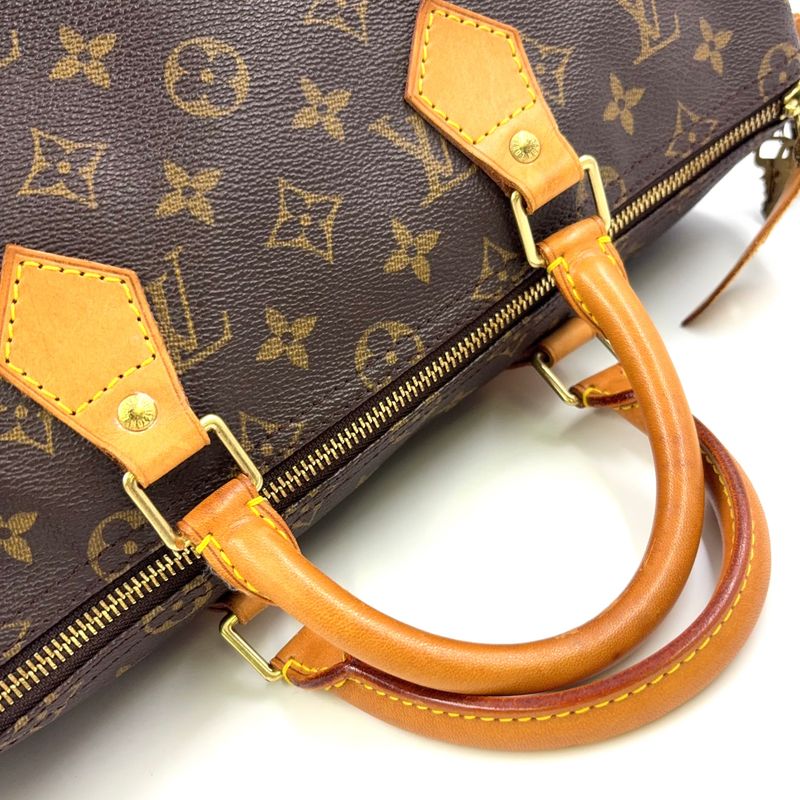 Louis Vuitton Speedy 35 Monogram Leather X PVC Brown Handbag Gold M41524
