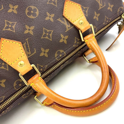Louis Vuitton Speedy 35 Monogram Leather X PVC Brown Handbag Gold M41524