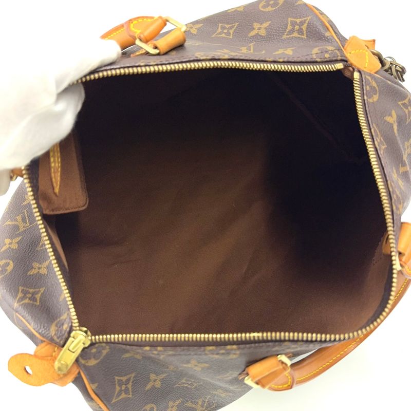 Louis Vuitton Speedy 35 Monogram Leather X PVC Brown Handbag Gold M41524