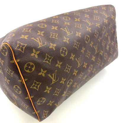 Louis Vuitton Speedy 35 Monogram Leather X PVC Brown Handbag Gold M41524