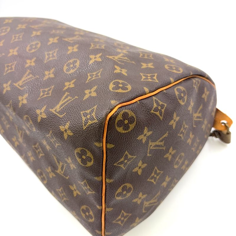 Louis Vuitton Speedy 35 Monogram Leather X PVC Brown Handbag Gold M41524