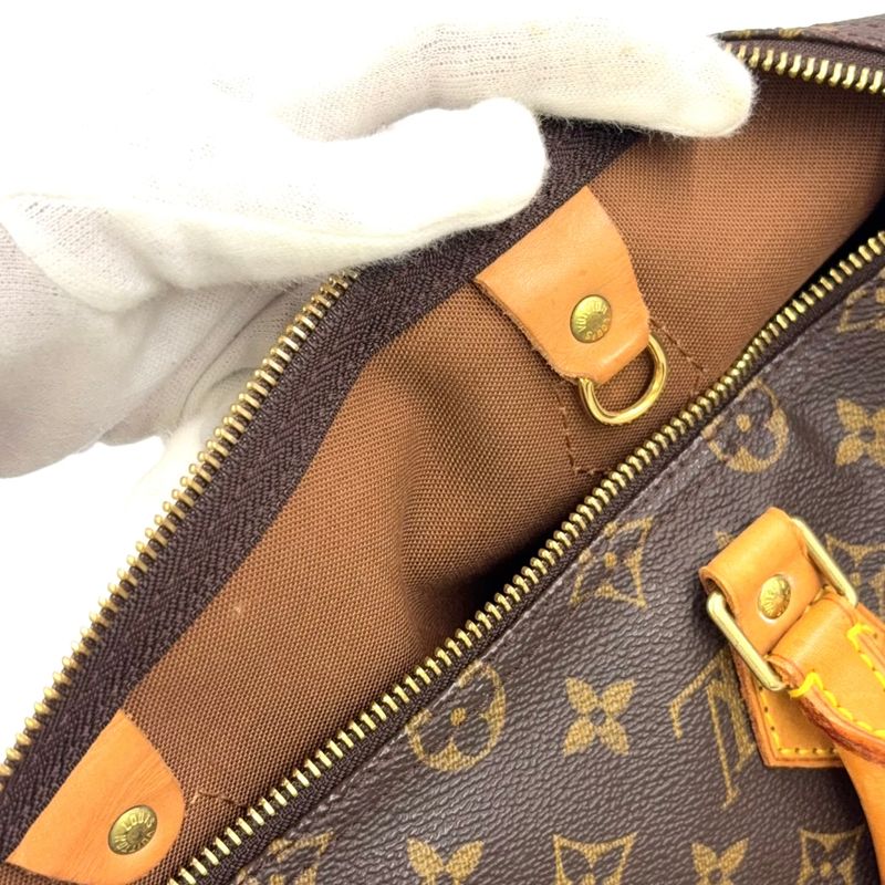 Louis Vuitton Speedy 35 Monogram Leather X PVC Brown Handbag Gold M41524
