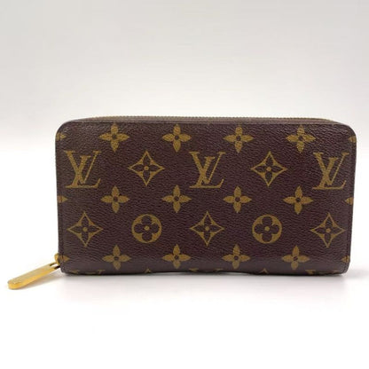 Louis Vuitton Zippy Wallet Monogram PVC Brown Round Zipper Long Wallet Gold