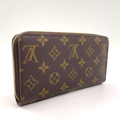 Louis Vuitton Zippy Wallet Monogram PVC Brown Round Zipper Long Wallet Gold