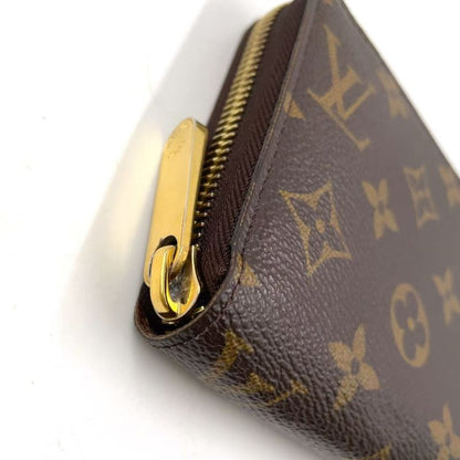 Louis Vuitton Zippy Wallet Monogram PVC Brown Round Zipper Long Wallet Gold