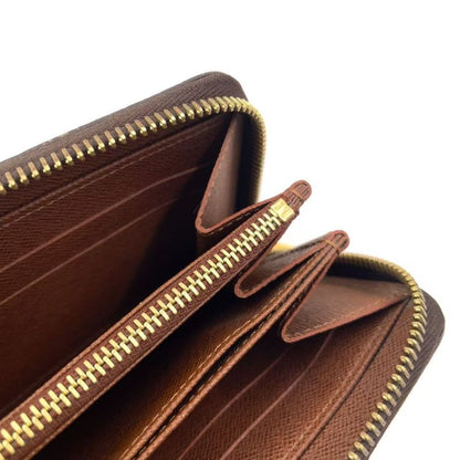 Louis Vuitton Zippy Wallet Monogram PVC Brown Round Zipper Long Wallet Gold
