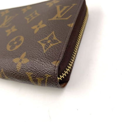 Louis Vuitton Zippy Wallet Monogram PVC Brown Round Zipper Long Wallet Gold