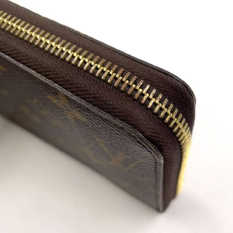 Louis Vuitton Zippy Wallet Monogram PVC Brown Round Zipper Long Wallet Gold