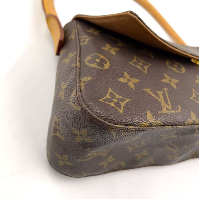 Louis Vuitton Mini Looping Monogram One Shoulder Leather X PVC Brown Handbag