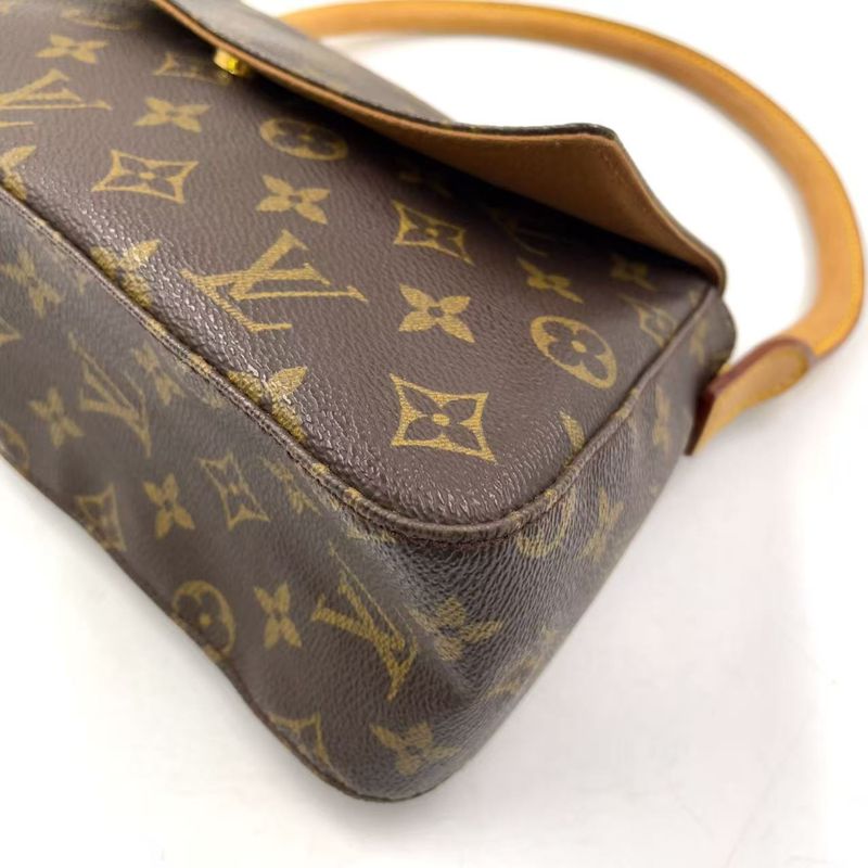 Louis Vuitton Mini Looping Monogram One Shoulder Leather X PVC Brown Handbag