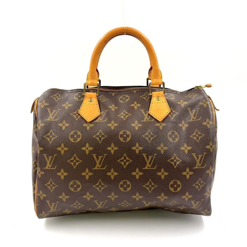 Louis Vuitton Speedy 30 Monogram Leather X PVC Brown Handbag Gold M41526