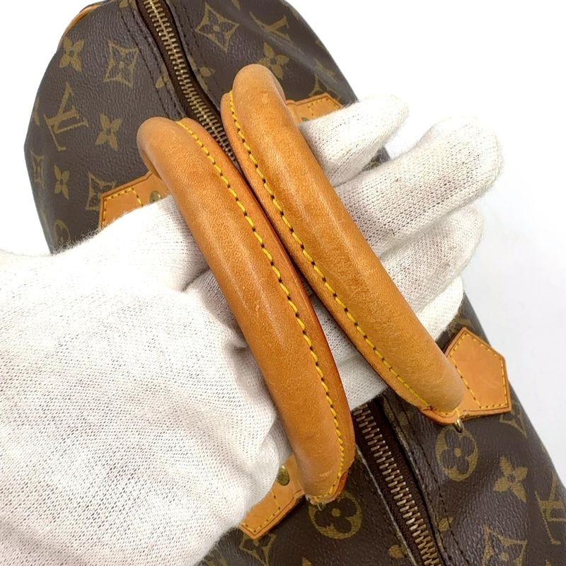 Louis Vuitton Speedy 30 Monogram Leather X PVC Brown Handbag Gold M41526