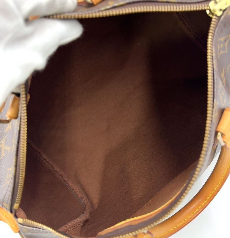 Louis Vuitton Speedy 30 Monogram Leather X PVC Brown Handbag Gold M41526