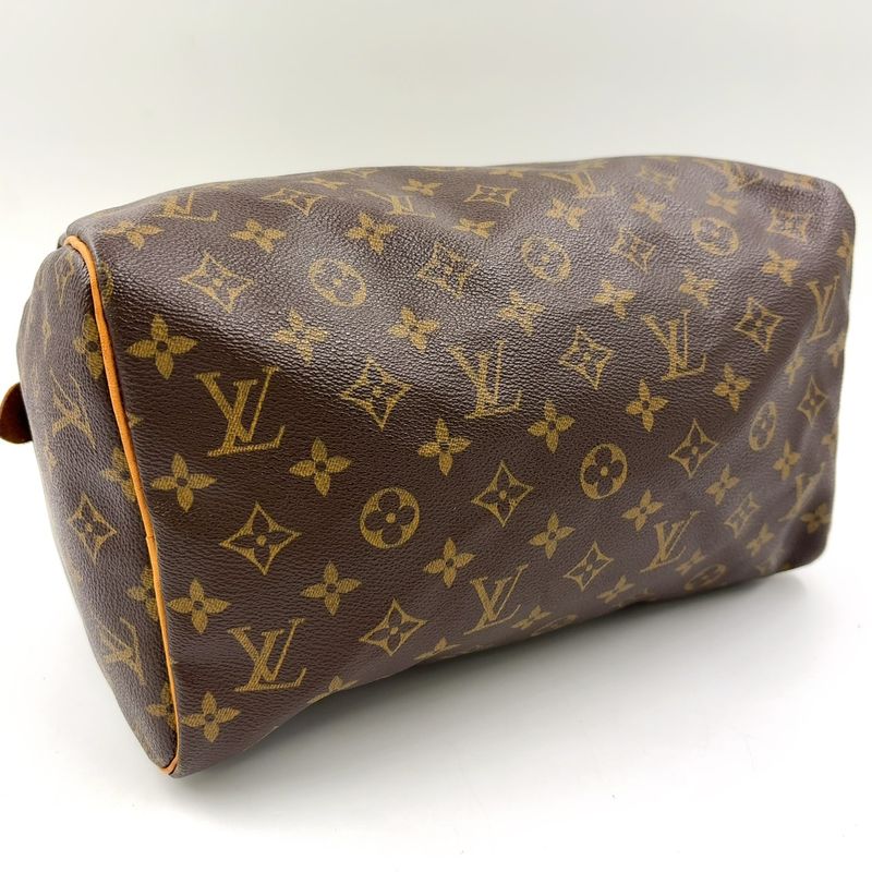 Louis Vuitton Speedy 30 Monogram Leather X PVC Brown Handbag Gold M41526