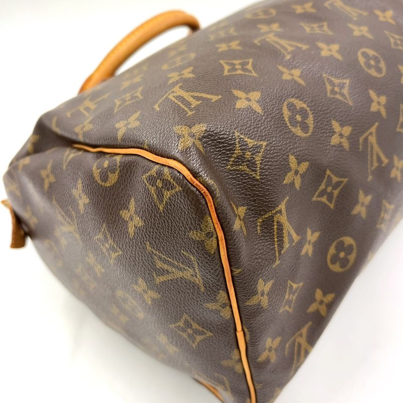 Louis Vuitton Speedy 30 Monogram Leather X PVC Brown Handbag Gold M41526