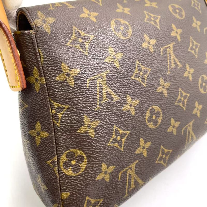 Louis Vuitton Mini Looping Monogram One Shoulder Leather X PVC Brown Handbag