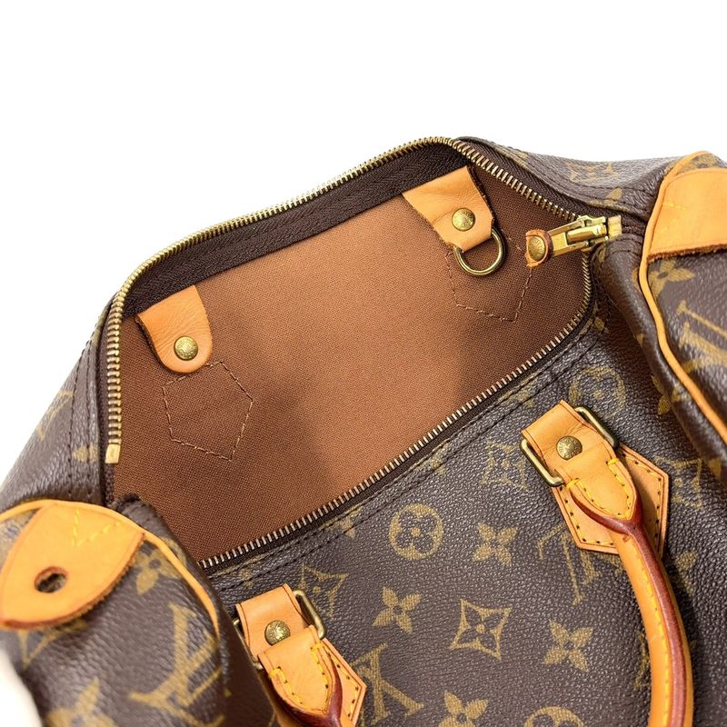 Louis Vuitton Speedy 30 Monogram Leather X PVC Brown Handbag Gold M41526