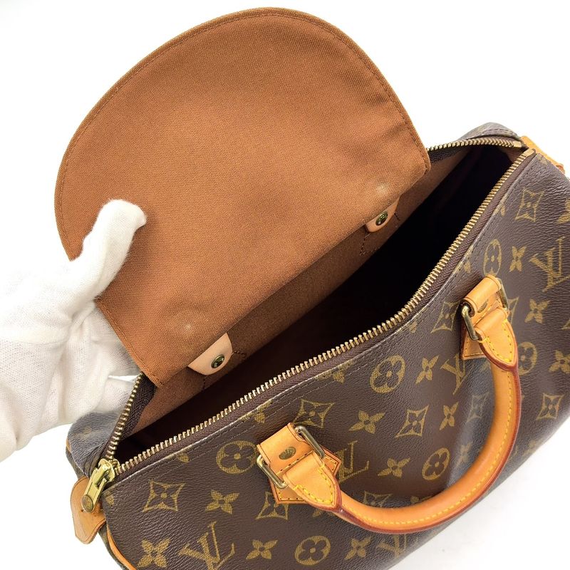 Louis Vuitton Speedy 30 Monogram Leather X PVC Brown Handbag Gold M41526