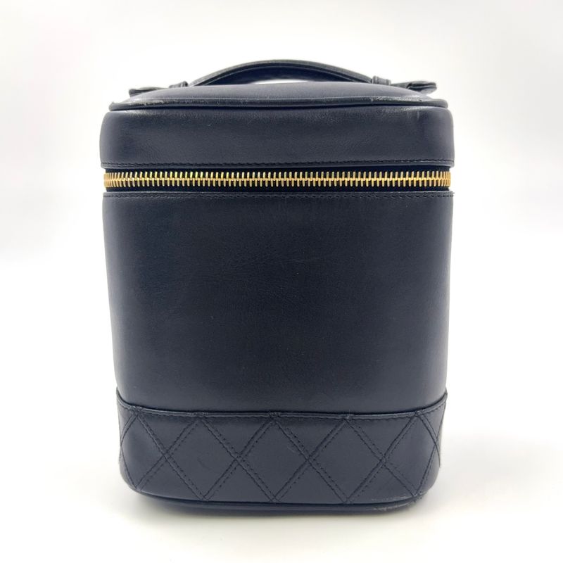 Chanel Bicolore Vanity Serial No 3 Leather Black Handbag Gold