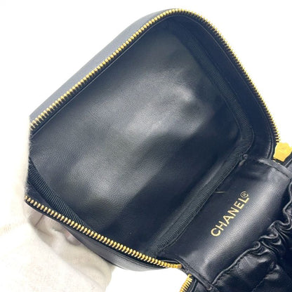 Chanel Bicolore Vanity Serial No 3 Leather Black Handbag Gold