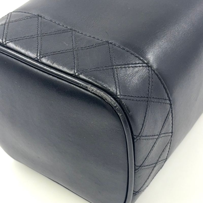 Chanel Bicolore Vanity Serial No 3 Leather Black Handbag Gold