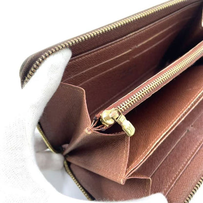 Louis Vuitton Zippy Wallet Monogram PVC Brown Round Zipper Long Wallet Gold