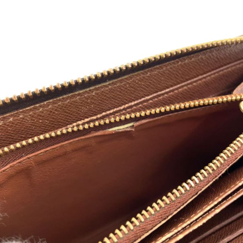 Louis Vuitton Zippy Wallet Monogram PVC Brown Round Zipper Long Wallet Gold
