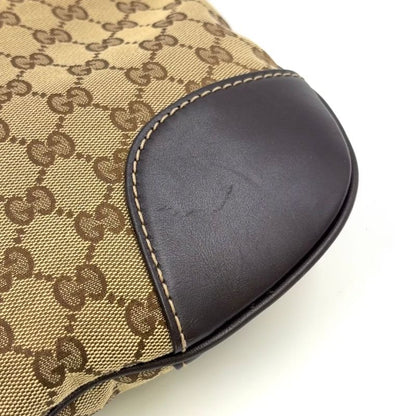 Gucci GG Canvas Lovely Heart Leather X Canvas Dark Brown X Beige Shoulder Bag