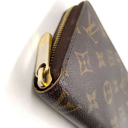 Louis Vuitton Zippy Wallet Monogram PVC Brown Round Zipper Long Wallet Gold