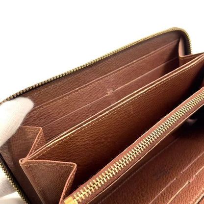 Louis Vuitton Zippy Wallet Monogram PVC Brown Round Zipper Long Wallet Gold