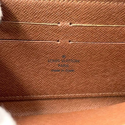 Louis Vuitton Zippy Wallet Monogram PVC Brown Round Zipper Long Wallet Gold