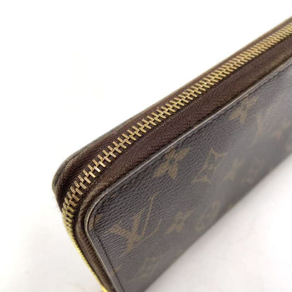 Louis Vuitton Zippy Wallet Monogram PVC Brown Round Zipper Long Wallet Gold