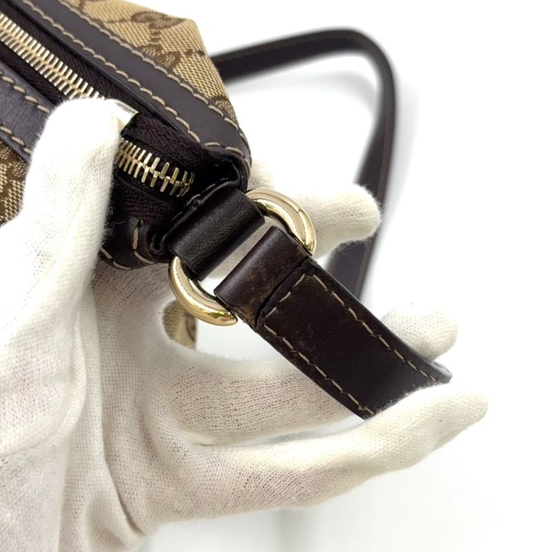 Gucci GG Canvas Lovely Heart Leather X Canvas Dark Brown X Beige Shoulder Bag