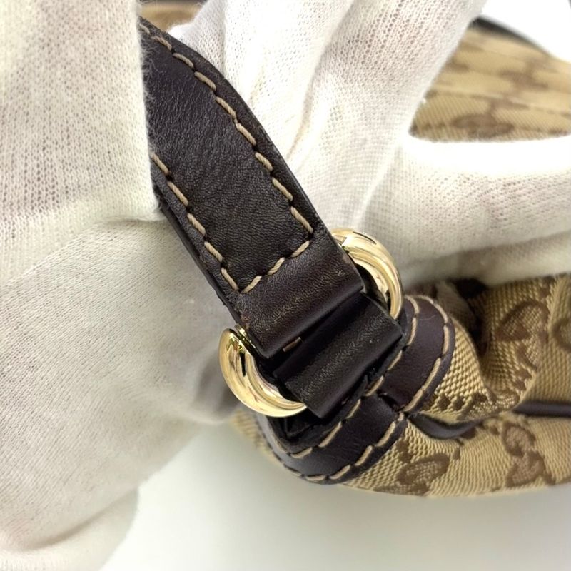 Gucci GG Canvas Lovely Heart Leather X Canvas Dark Brown X Beige Shoulder Bag