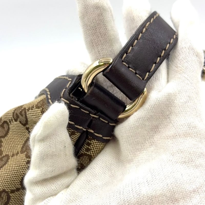 Gucci GG Canvas Lovely Heart Leather X Canvas Dark Brown X Beige Shoulder Bag