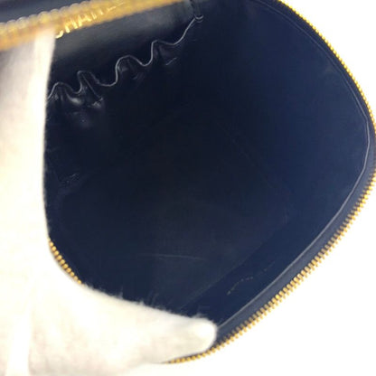 Chanel Coco Mark Enamel Vanity Serial No 4 Enamel Leather Black Handbag Gold