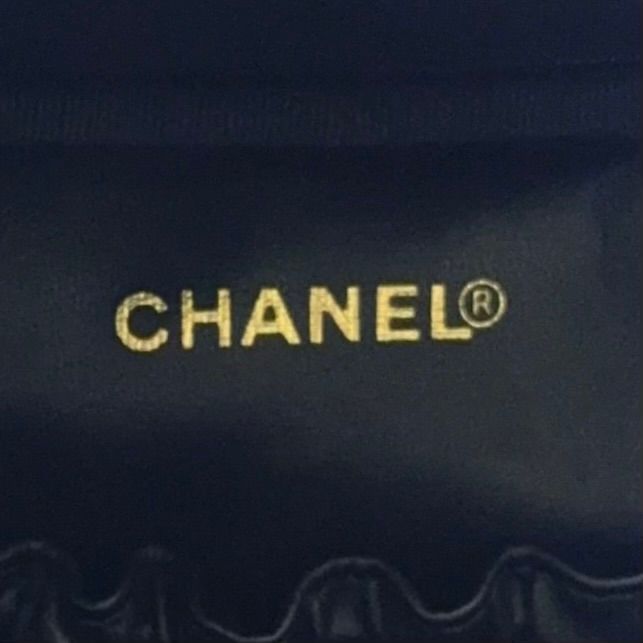 Chanel Coco Mark Enamel Vanity Serial No 4 Enamel Leather Black Handbag Gold