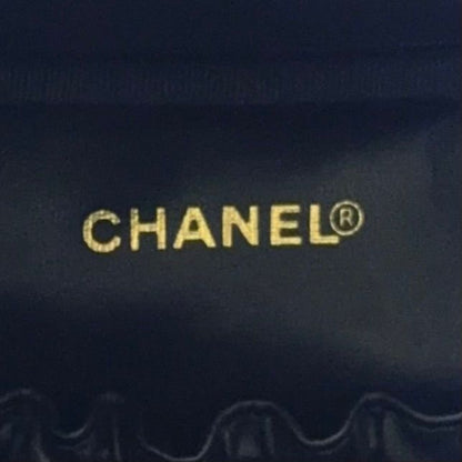Chanel Coco Mark Enamel Vanity Serial No 4 Enamel Leather Black Handbag Gold