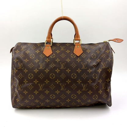Louis Vuitton Speedy 40 Monogram Leather X PVC Brown Handbag Gold M41522